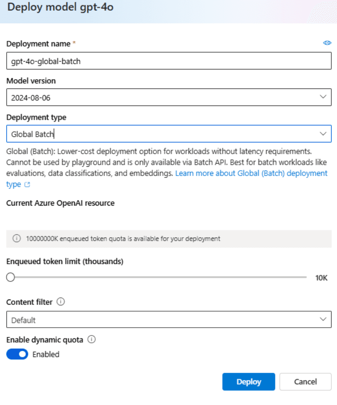 Global Batch Deployment