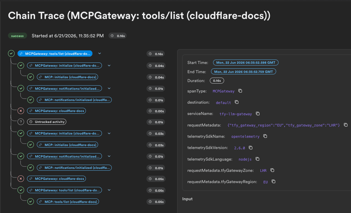 Structured trace view in Lunary dashboard